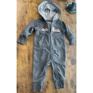 Osh Kosh Unisex Gray 9month One-Pieces with Hoodie Zipper Outfit